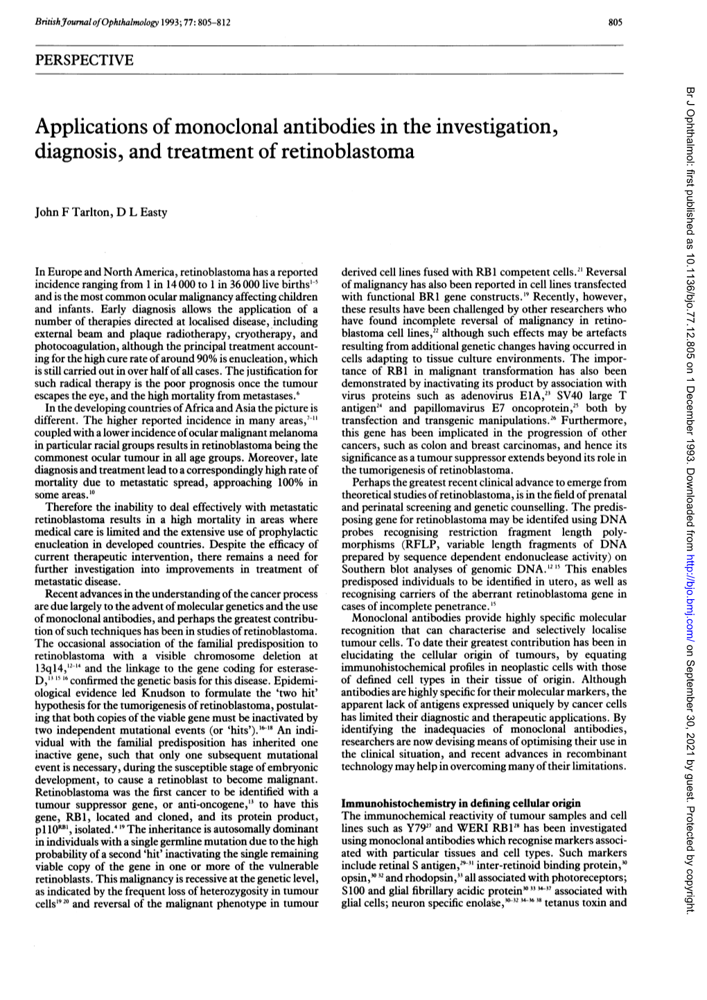 Diagnosis, and Treatment of Retinoblastoma