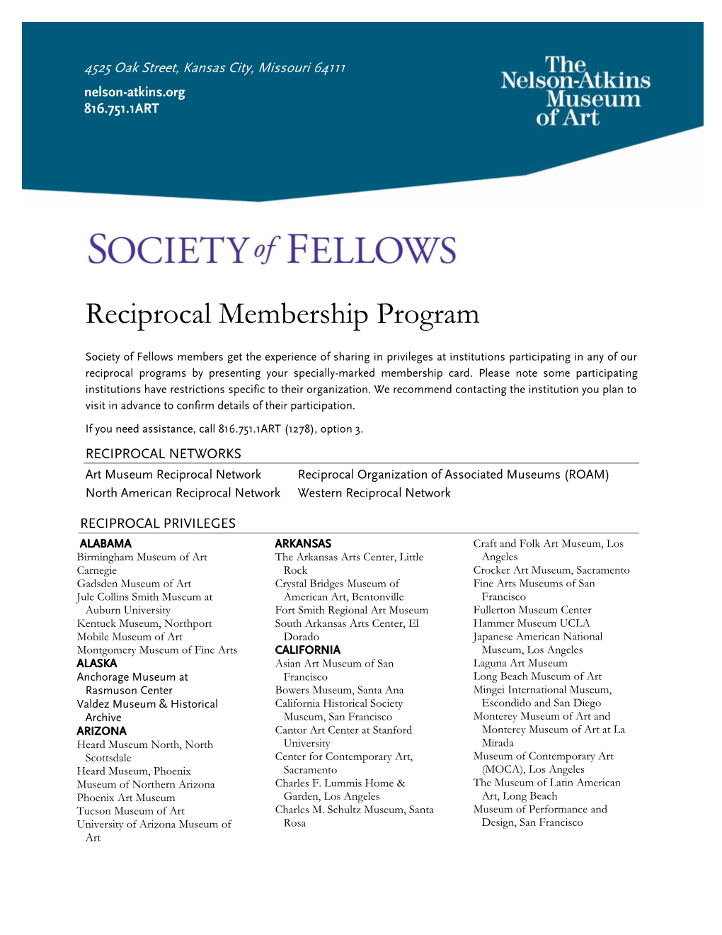 Reciprocal Membership Program