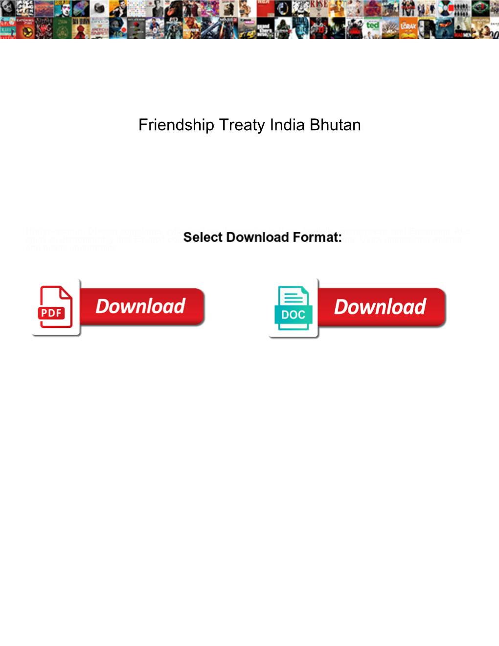 Friendship Treaty India Bhutan