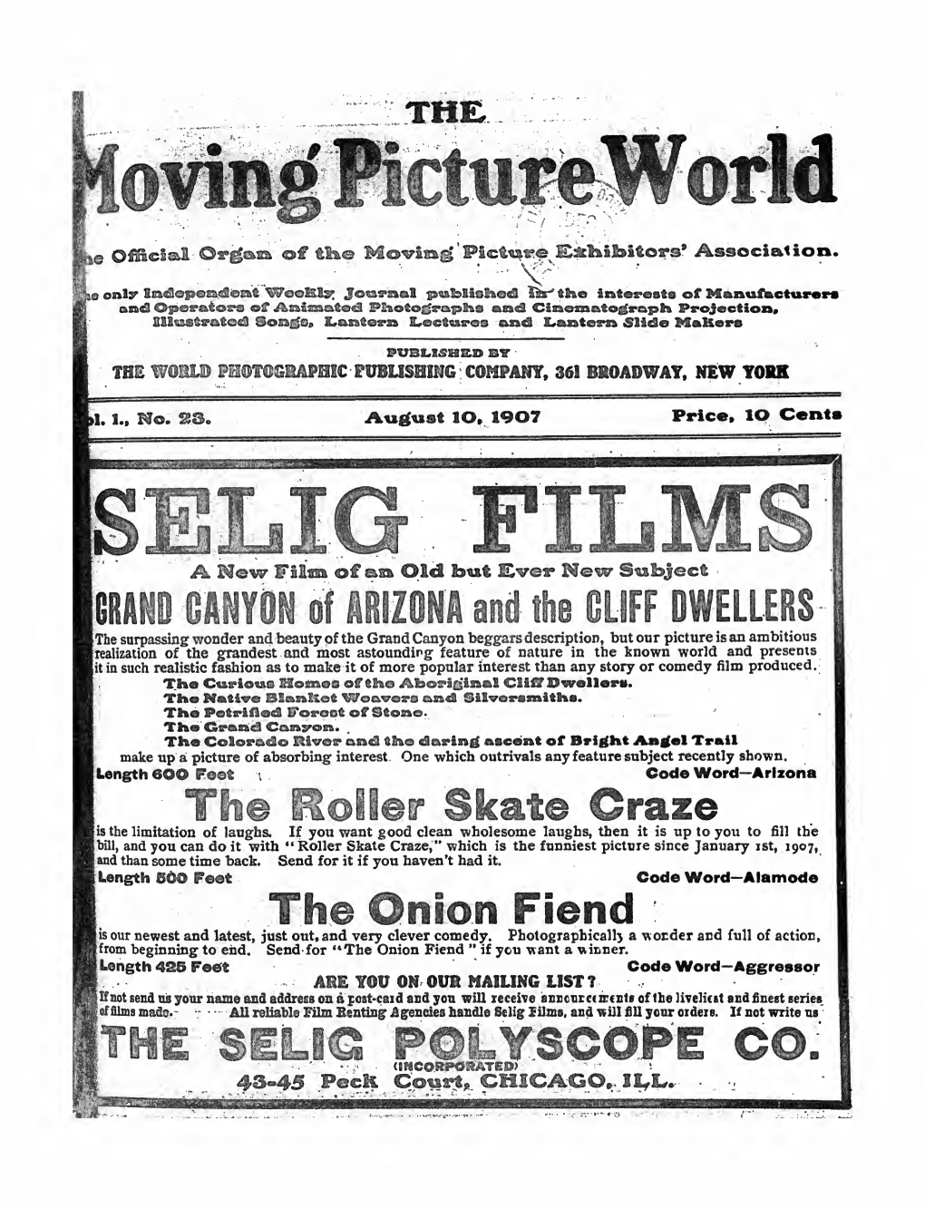 The Moving Picture World (August 1907)