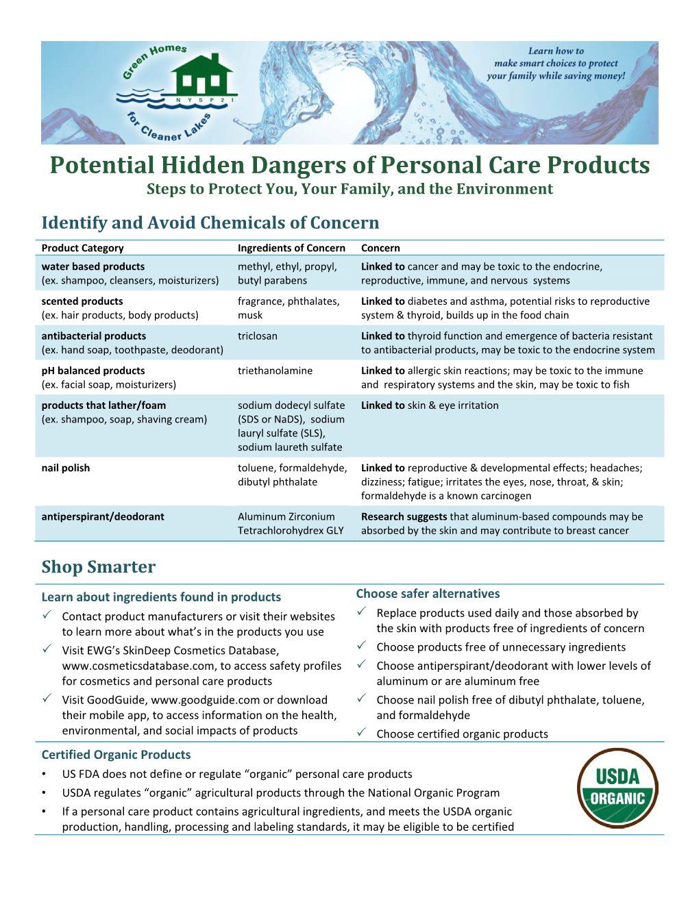 Potential Hidden Dangers of Personal Care Products Steps