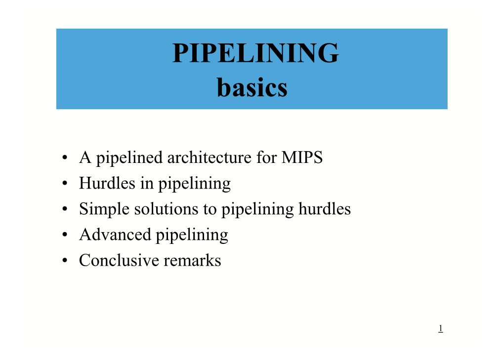 PIPELINING Basics