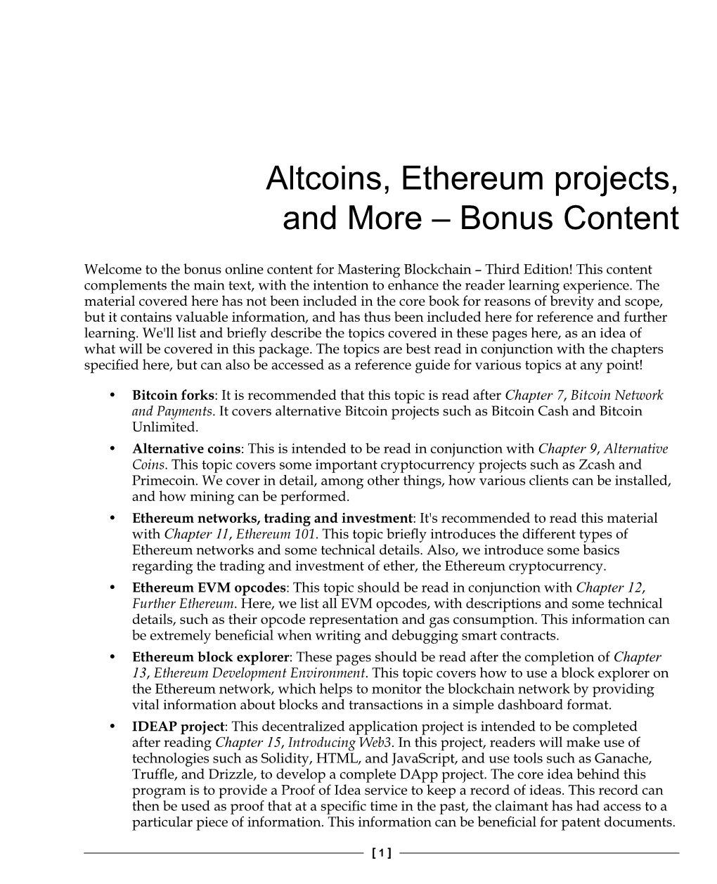 Altcoins, Ethereum Projects, and More – Bonus Content