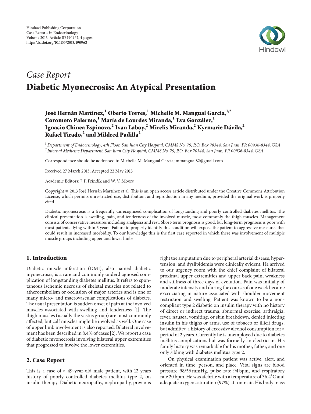 Case Report Diabetic Myonecrosis: an Atypical Presentation