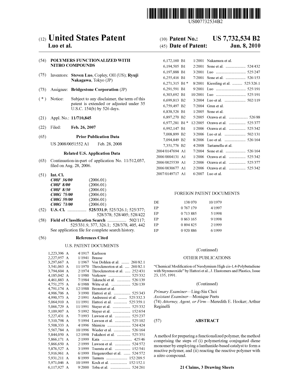 (12) United States Patent (10) Patent No.: US 7,732,534 B2 Luo Et Al