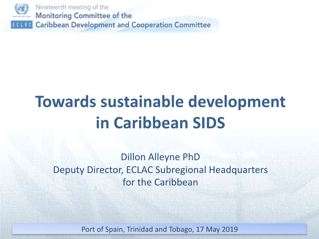 Towards Sustainable Development in Caribbean SIDS