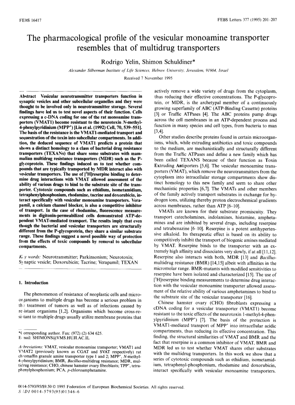 The Pharmacological Profile of the Vesicular Monoamine Transporter