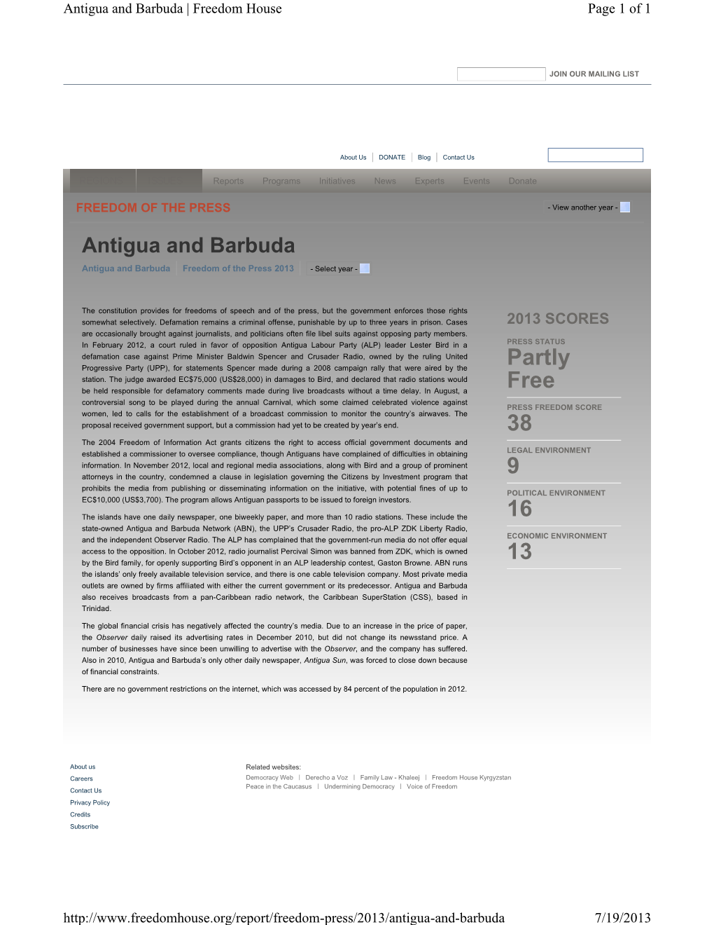 13 Antigua and Barbuda