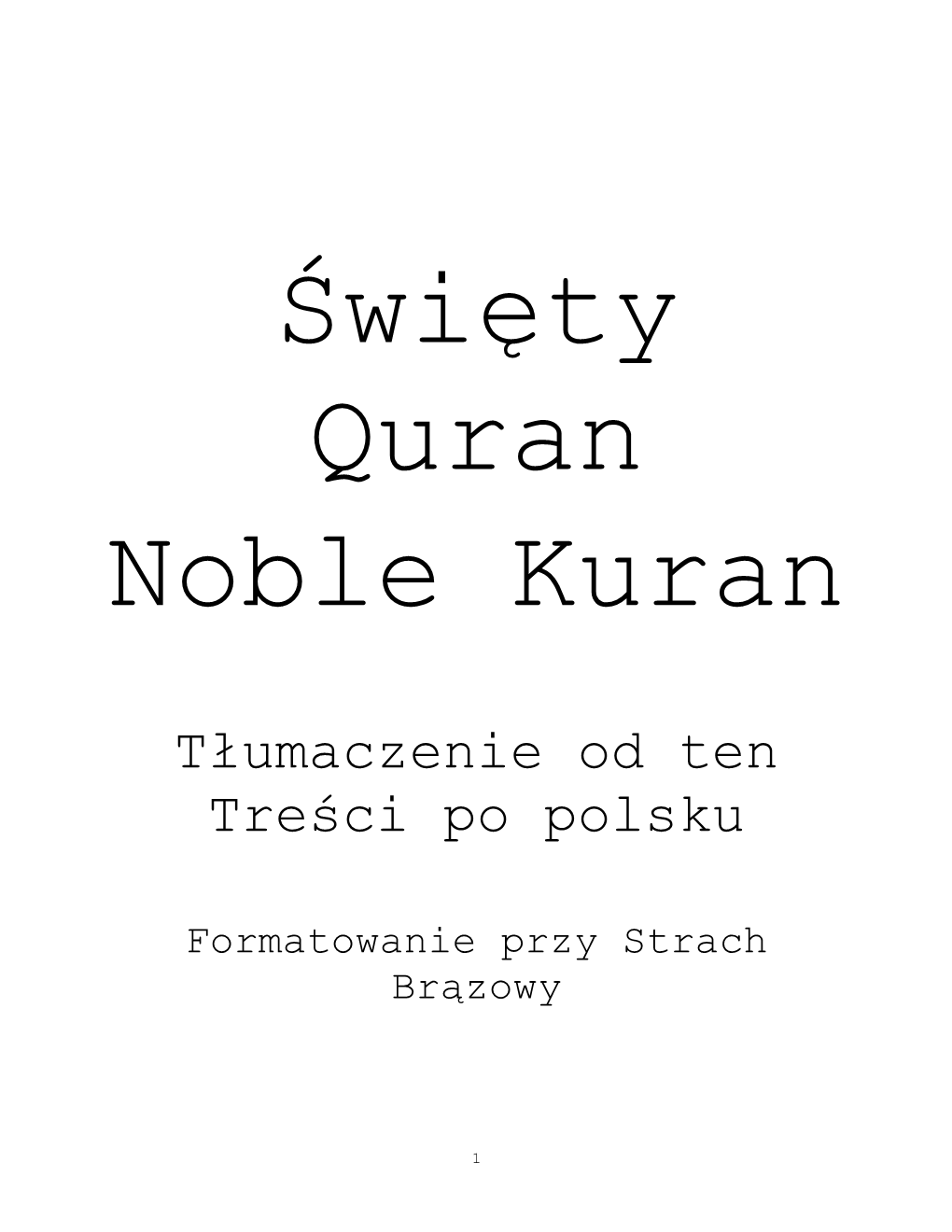 Święty Quran Noble Kuran