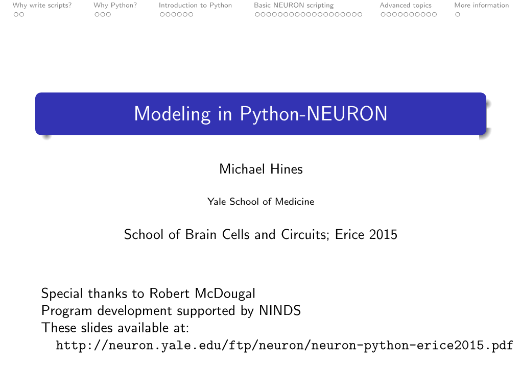 Modeling in Python-NEURON