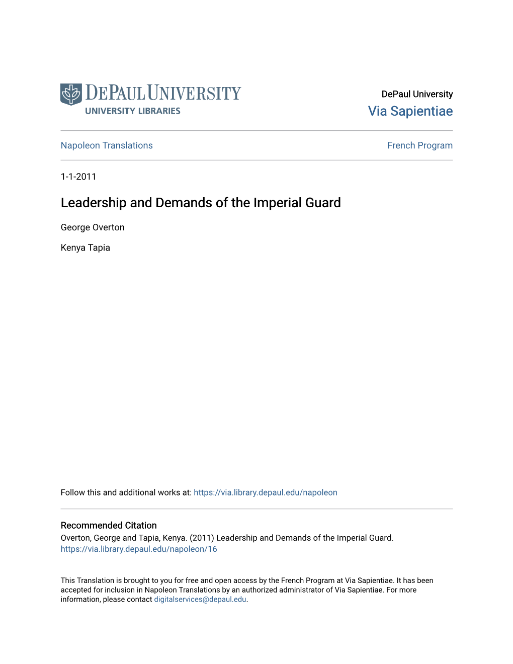 Leadership and Demands of the Imperial Guard