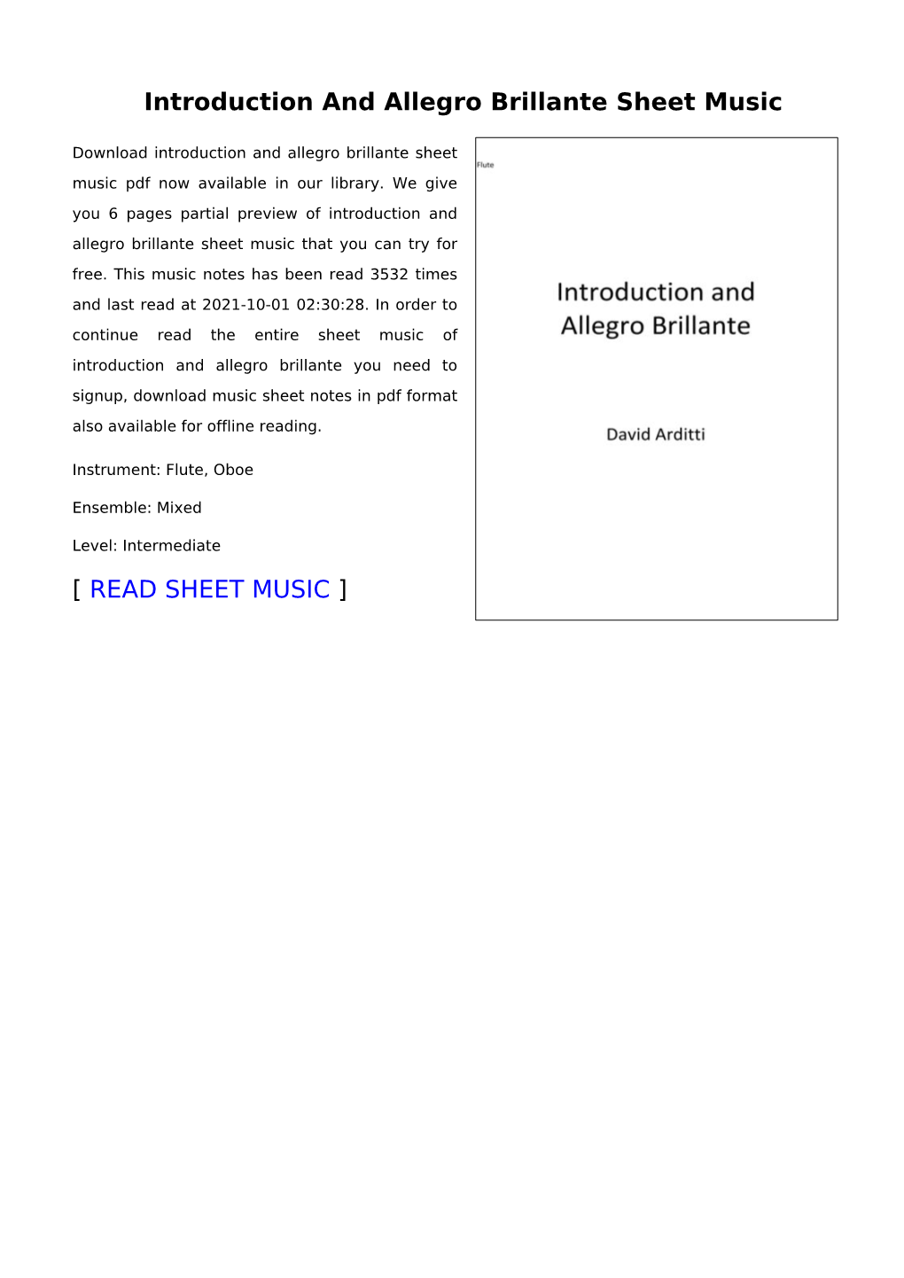 Introduction and Allegro Brillante Sheet Music