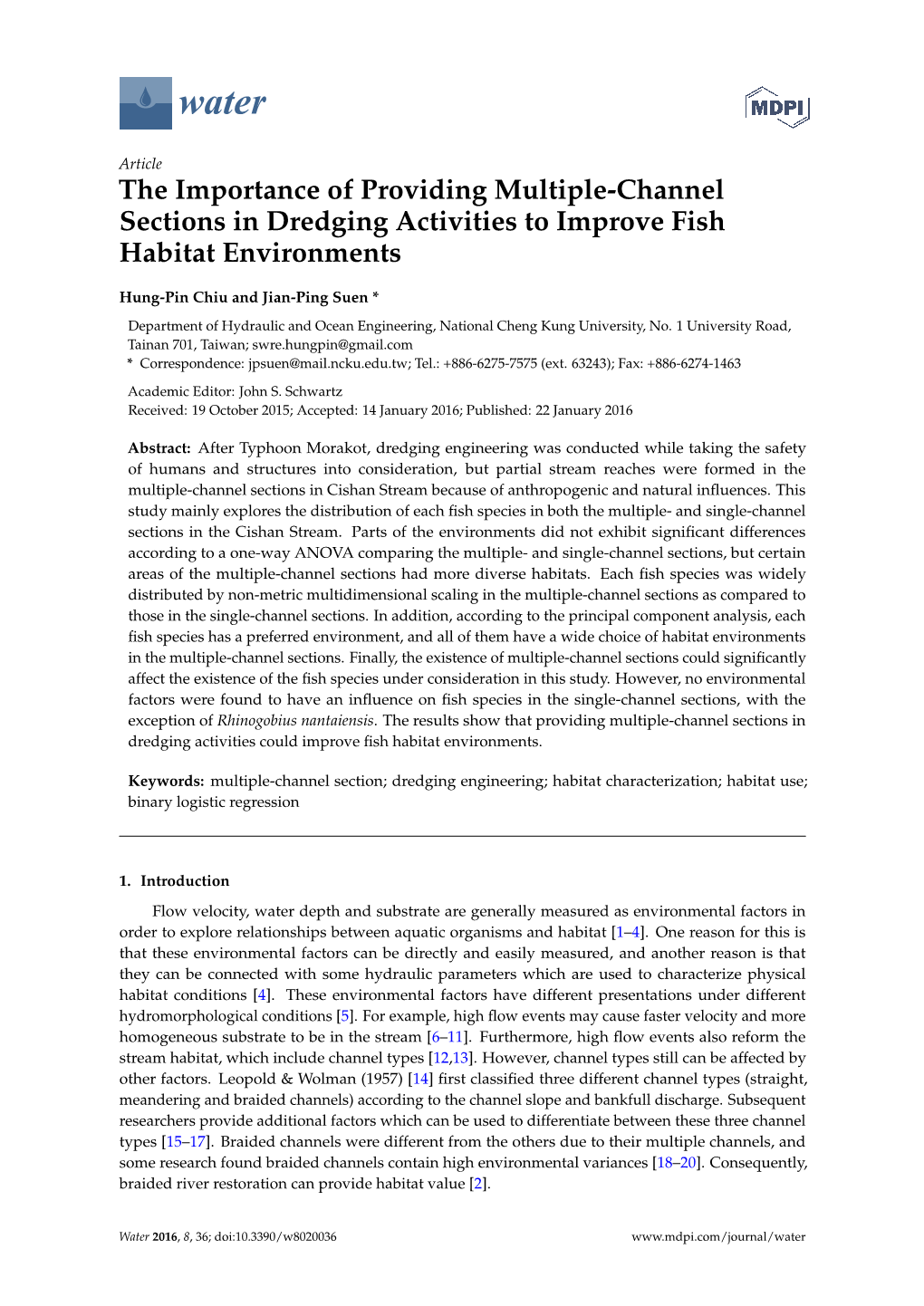 The Importance of Providing Multiple-Channel Sections in Dredging Activities to Improve Fish Habitat Environments