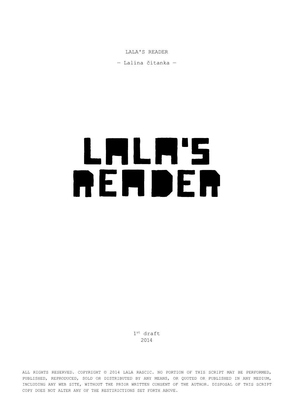 LALA's READER — Lalina Čitanka —