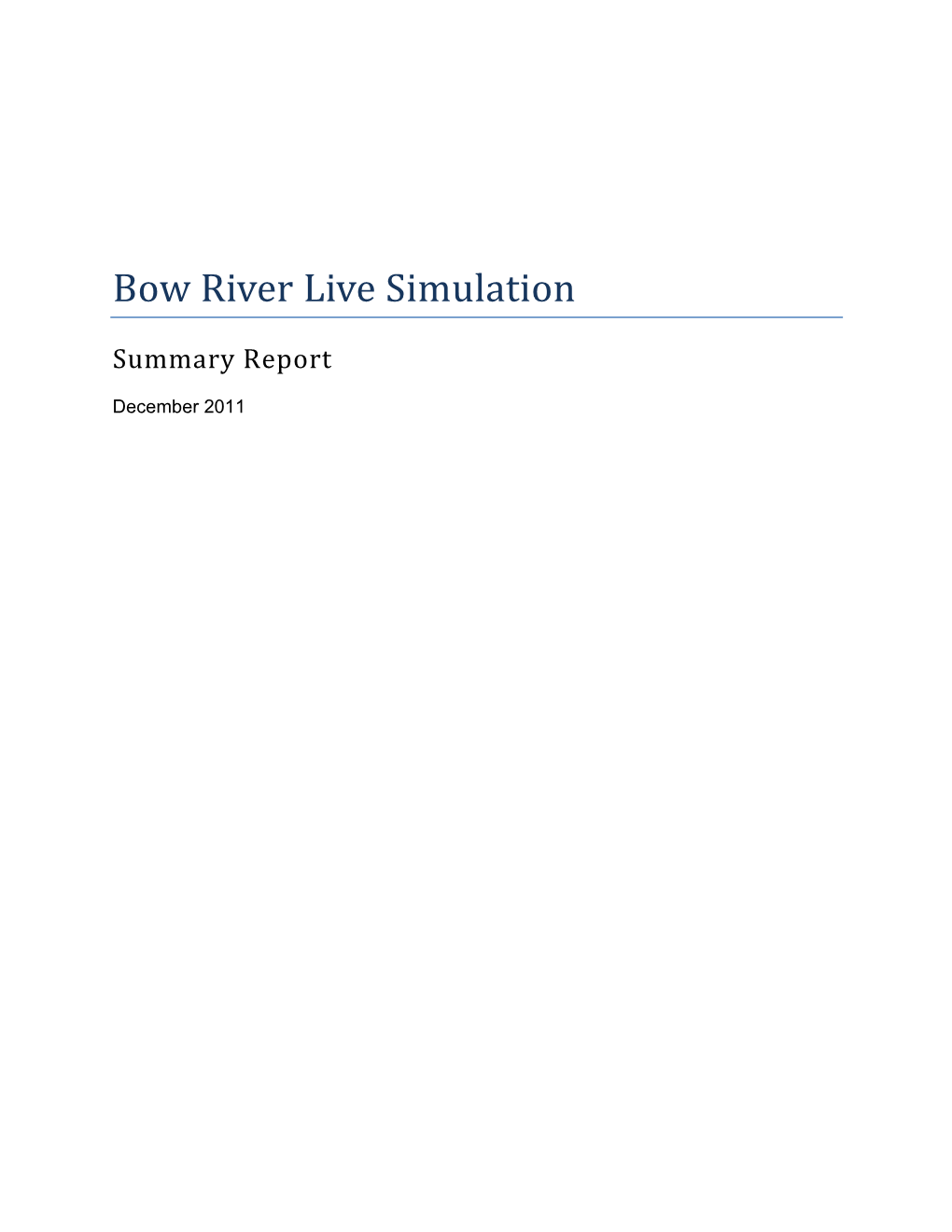 Bow River Live Simulation