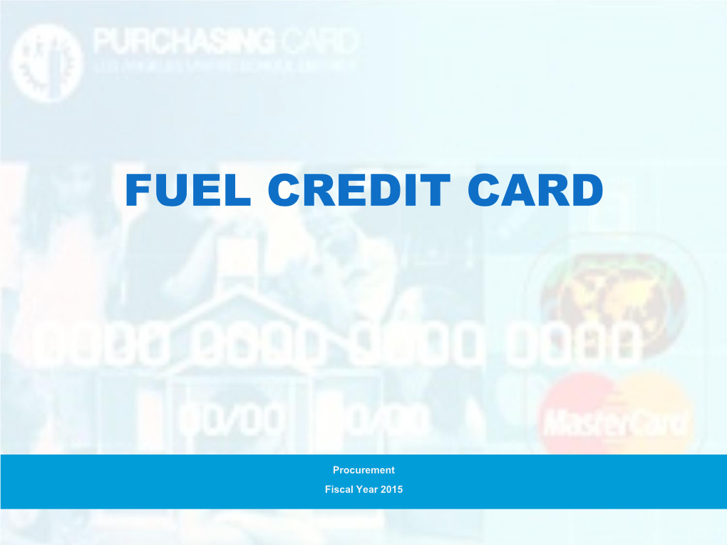 Fuel Card Reconciliation Training