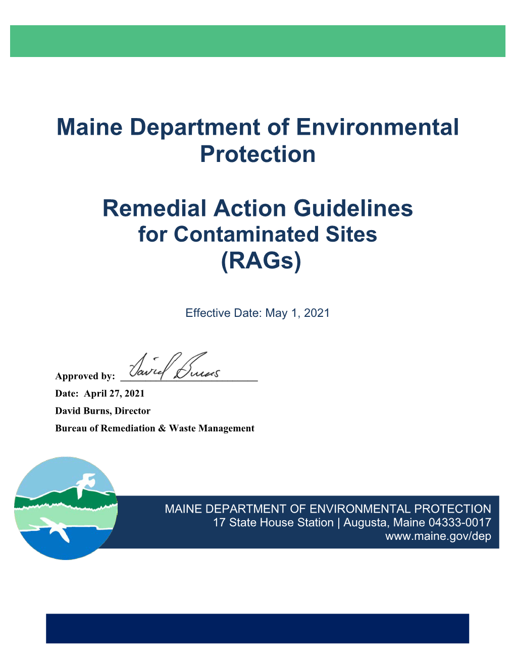 Maine Remedial Action Guidelines (Rags) for Contaminated Sites