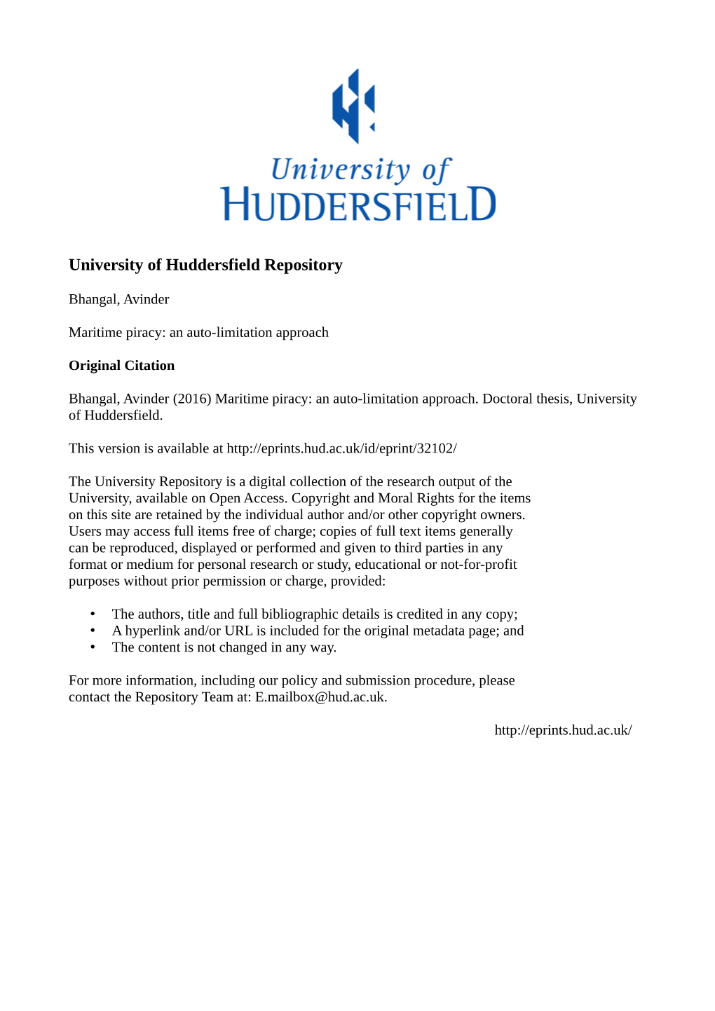 University of Huddersfield Repository