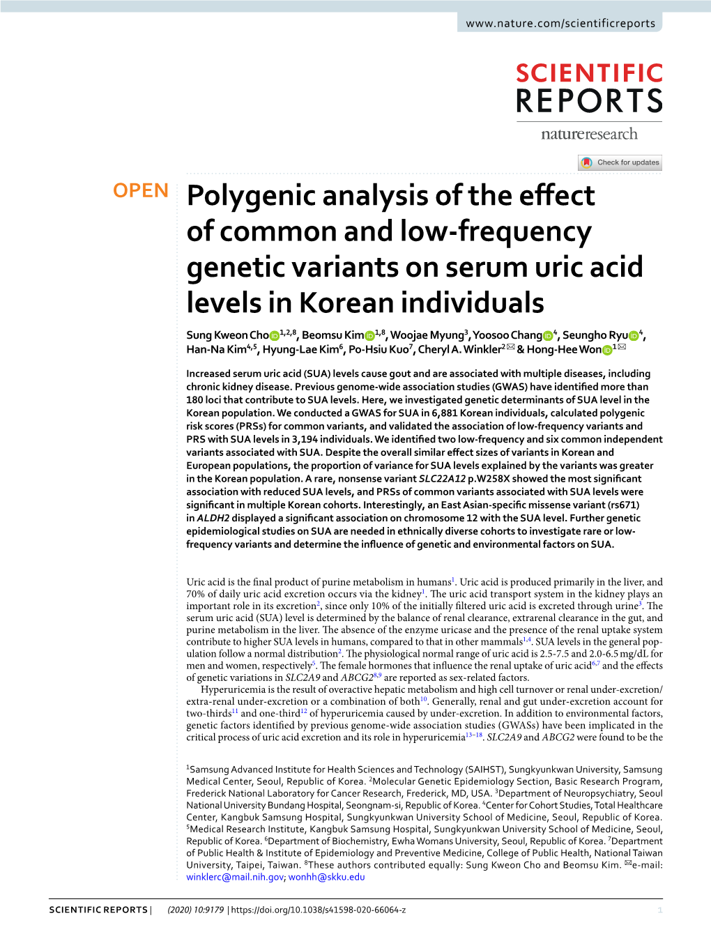 Polygenic Analysis of the Effect of Common and Low-Frequency Genetic