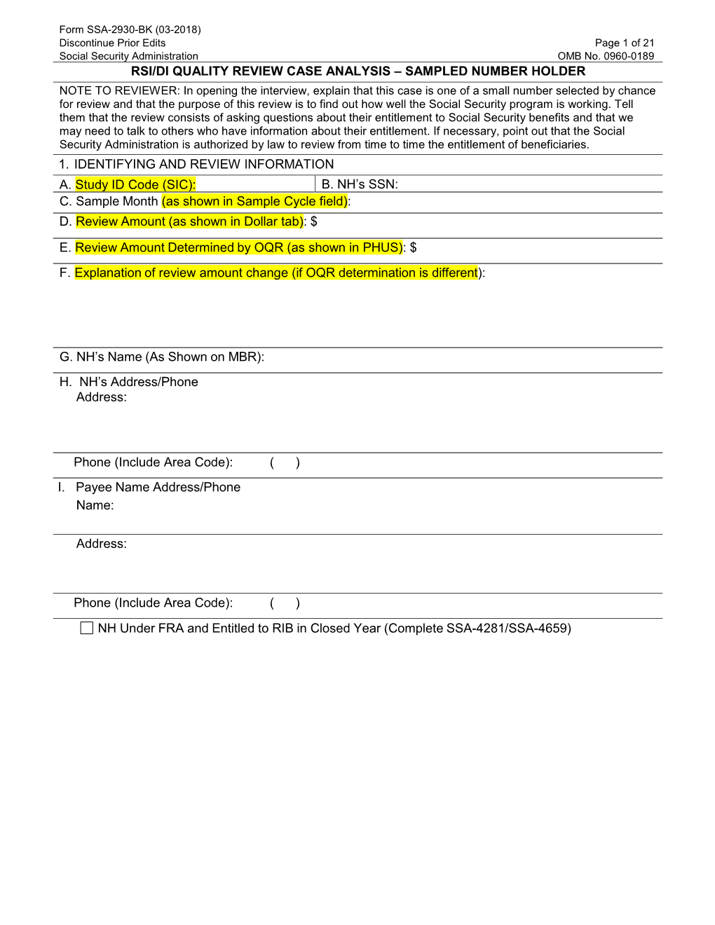 RSI/DI Quality Review Case Analysis