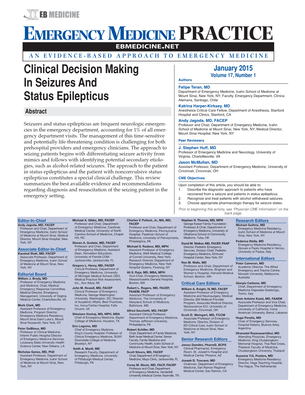 Clinical Decision Making in Seizures and Status Epilepticus