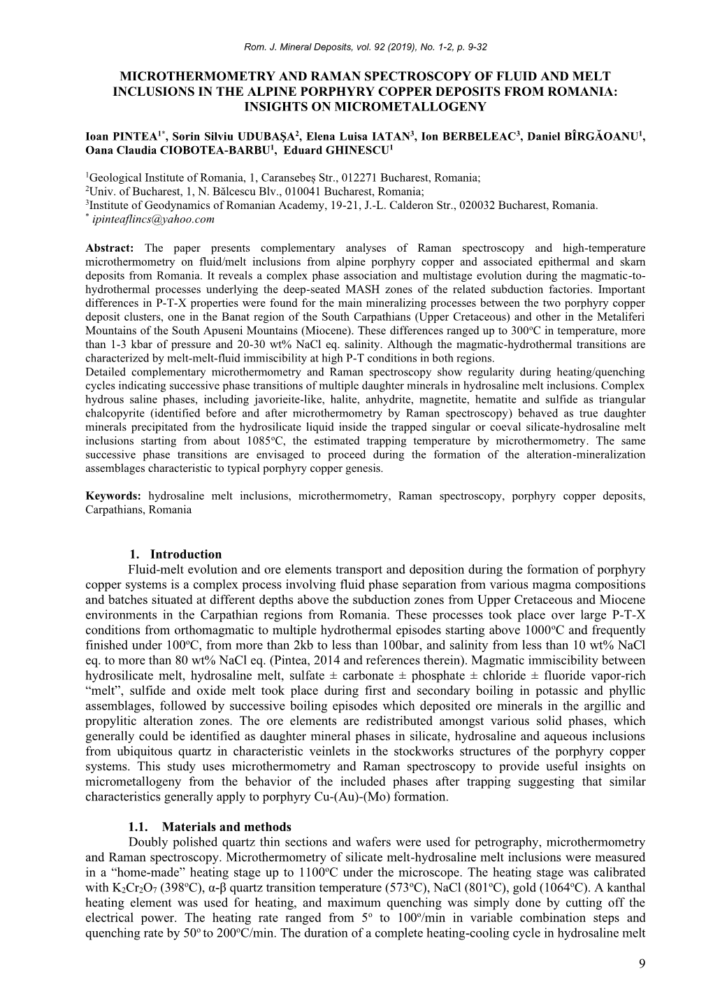 9 Microthermometry and Raman Spectroscopy Of