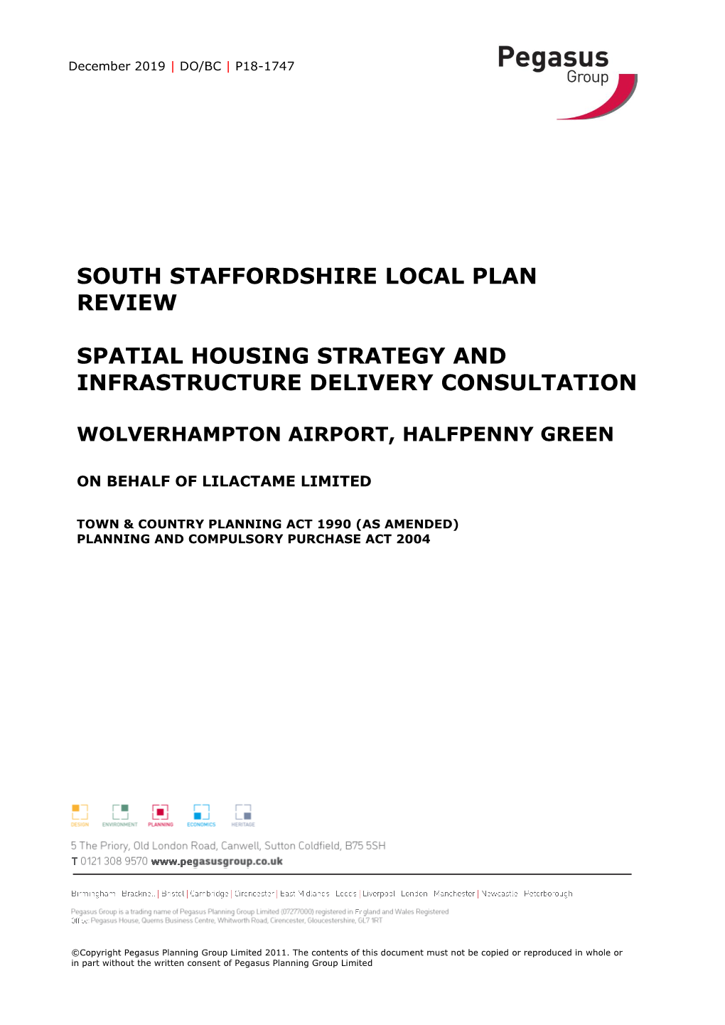 South Staffordshire Local Plan Review Spatial Housing Strategy And