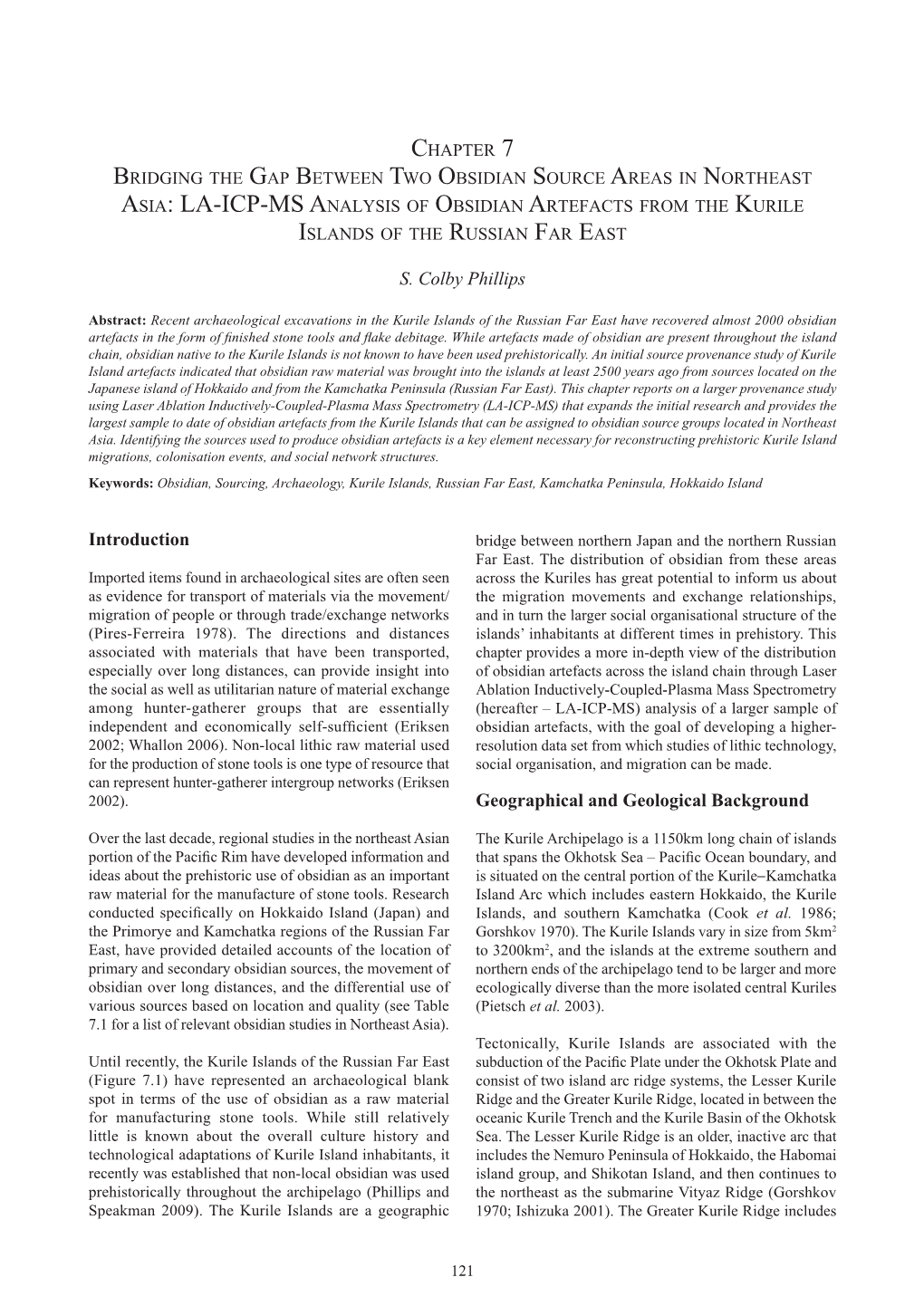 LA-ICP-MS Analysis of Obsidian Artefacts from the Kurile Islands of the Russian Far East