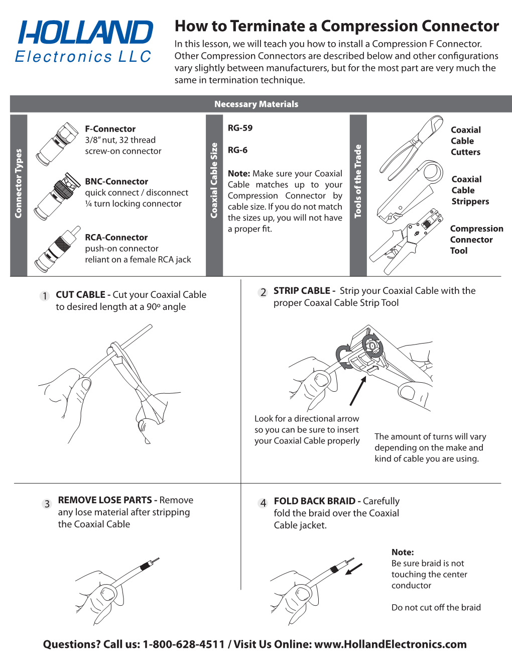 How to Terminate a Compression Connector in This Lesson, We Will Teach You How to Install a Compression F Connector