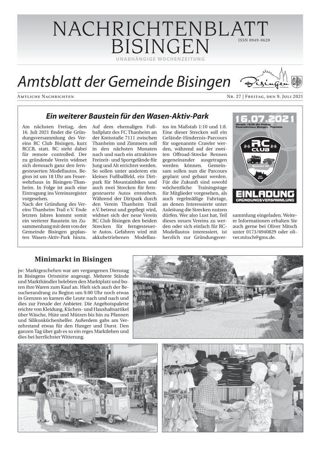 Amtliche Nachrichten Vom 09.07.2021.​Pdf