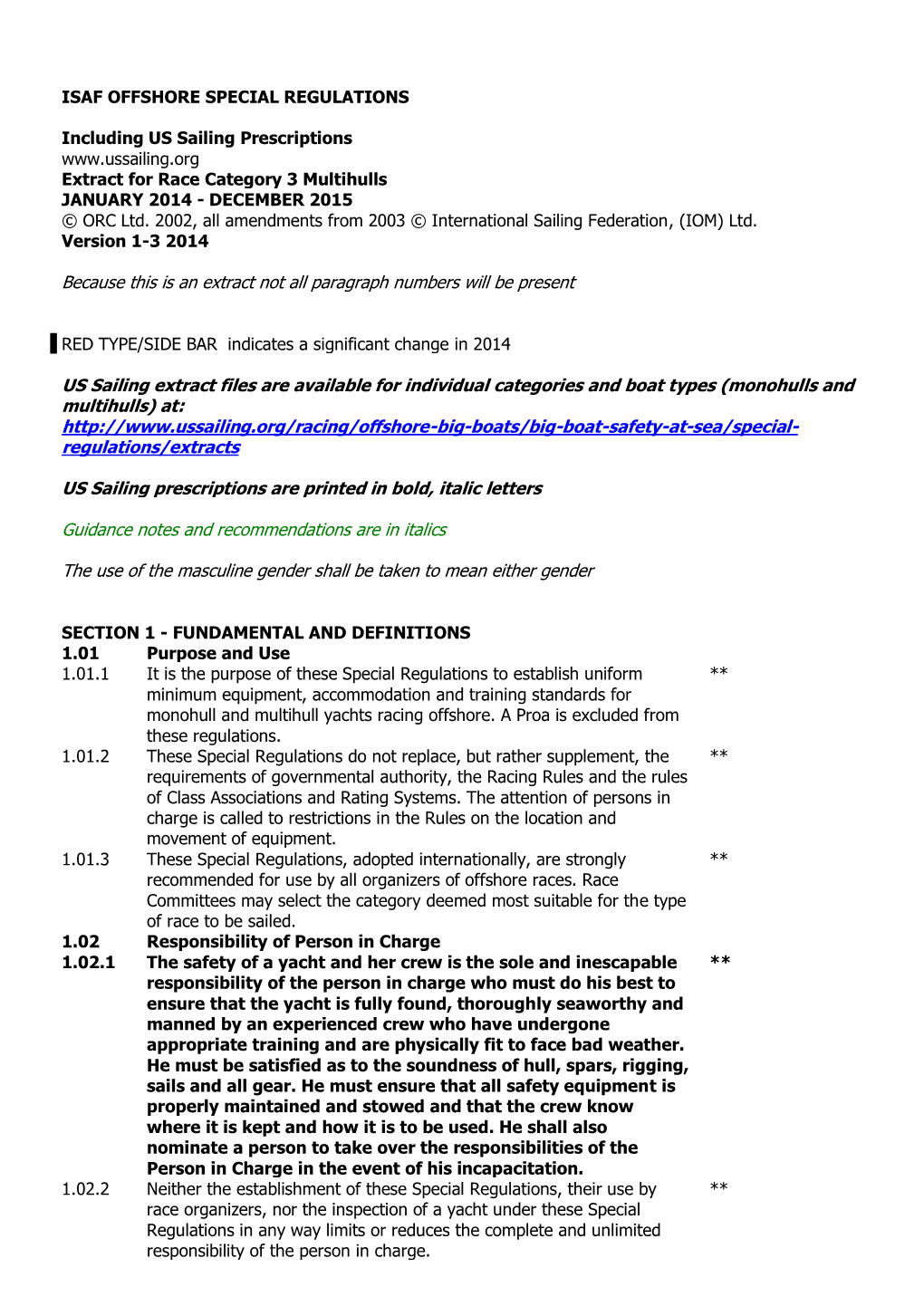 ORC Special Regulations Mo3 with Life Raft