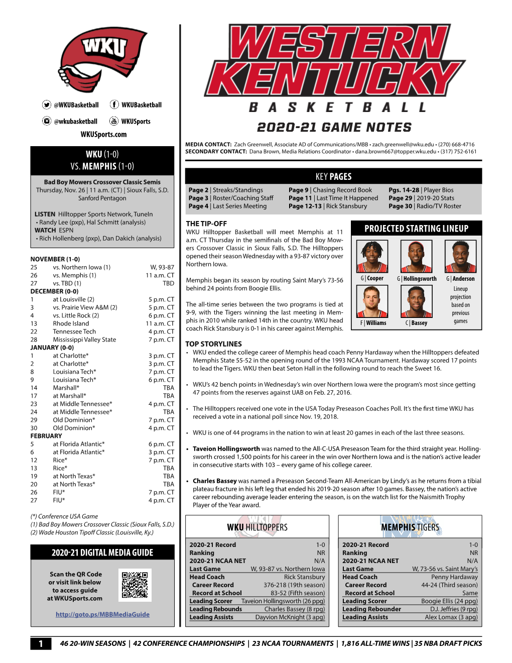 2020-21 Game Notes