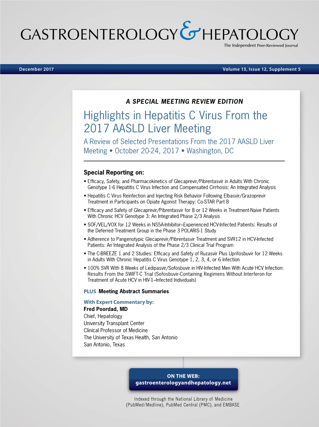 Highlights in Hepatitis C Virus from the 2017 AASLD Liver Meeting