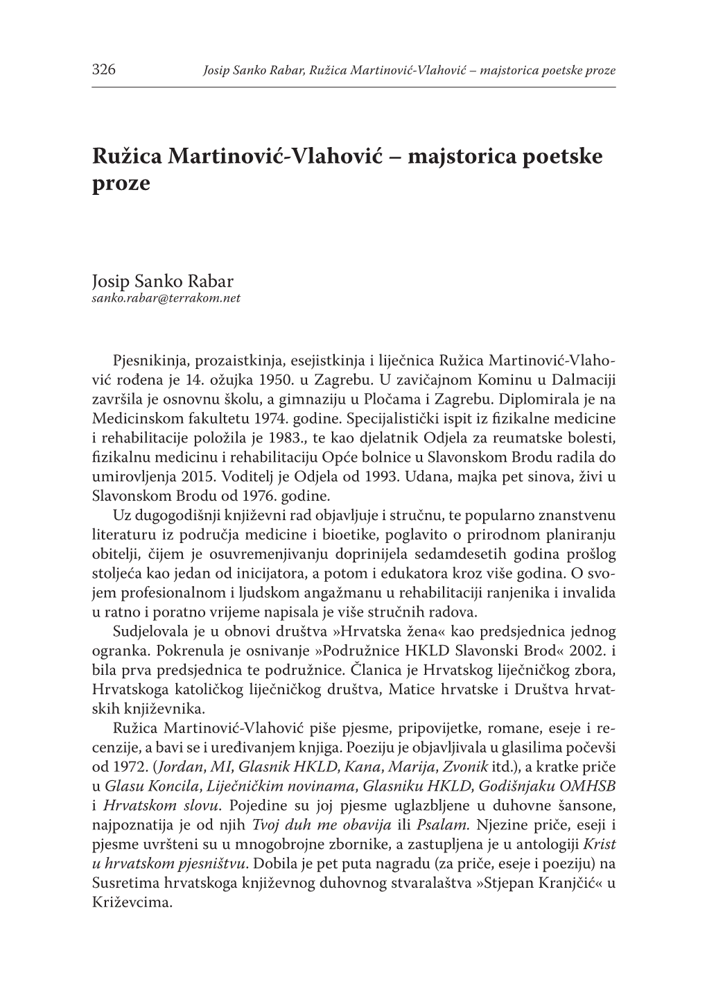 Ružica Martinović-Vlahović – Majstorica Poetske Proze
