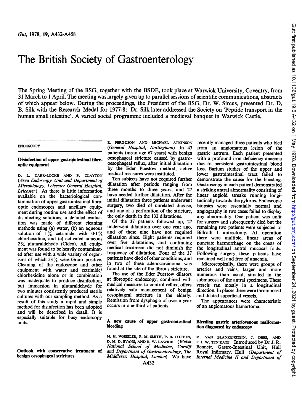 The British Society of Gastroenterology