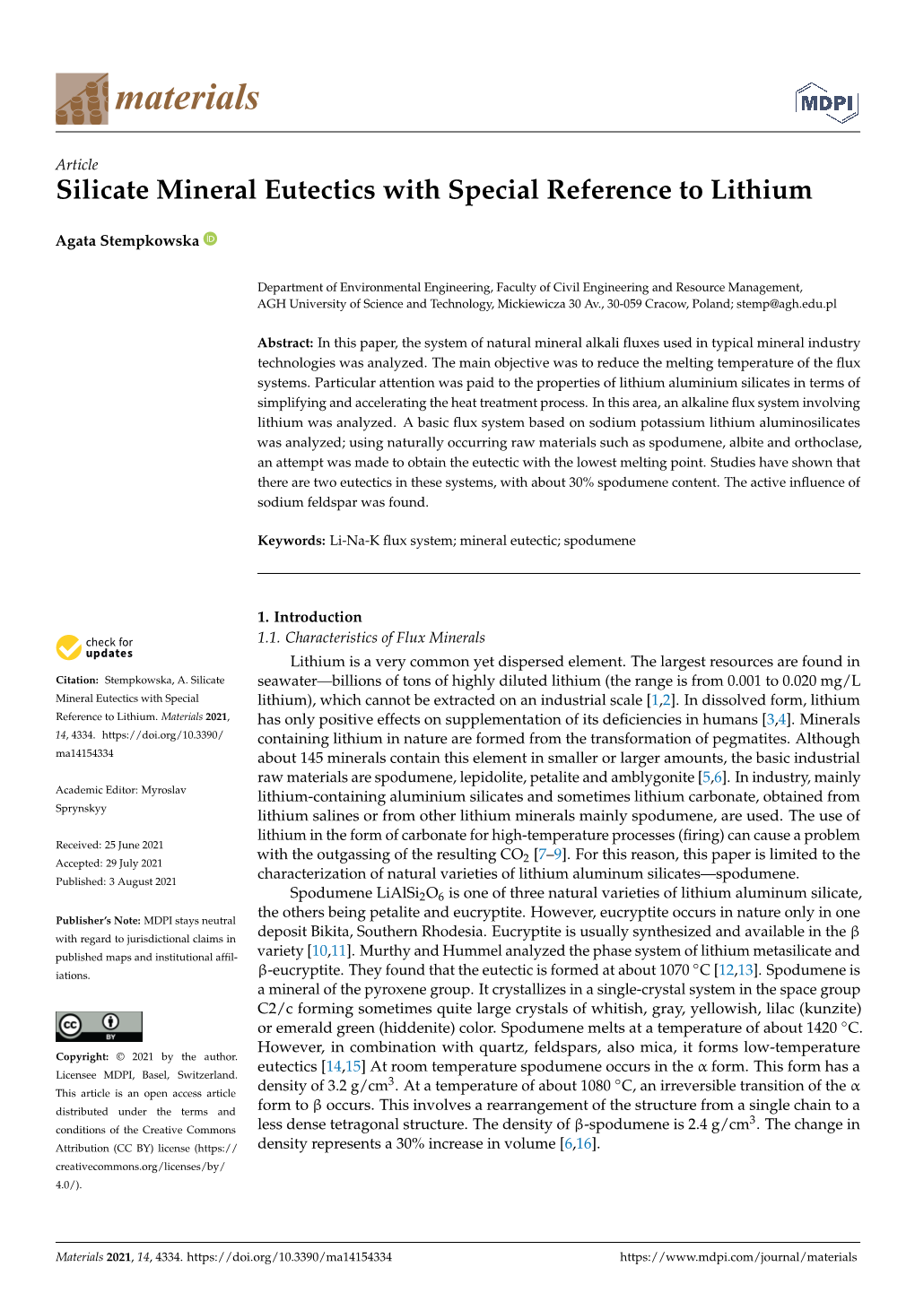 Silicate Mineral Eutectics with Special Reference to Lithium