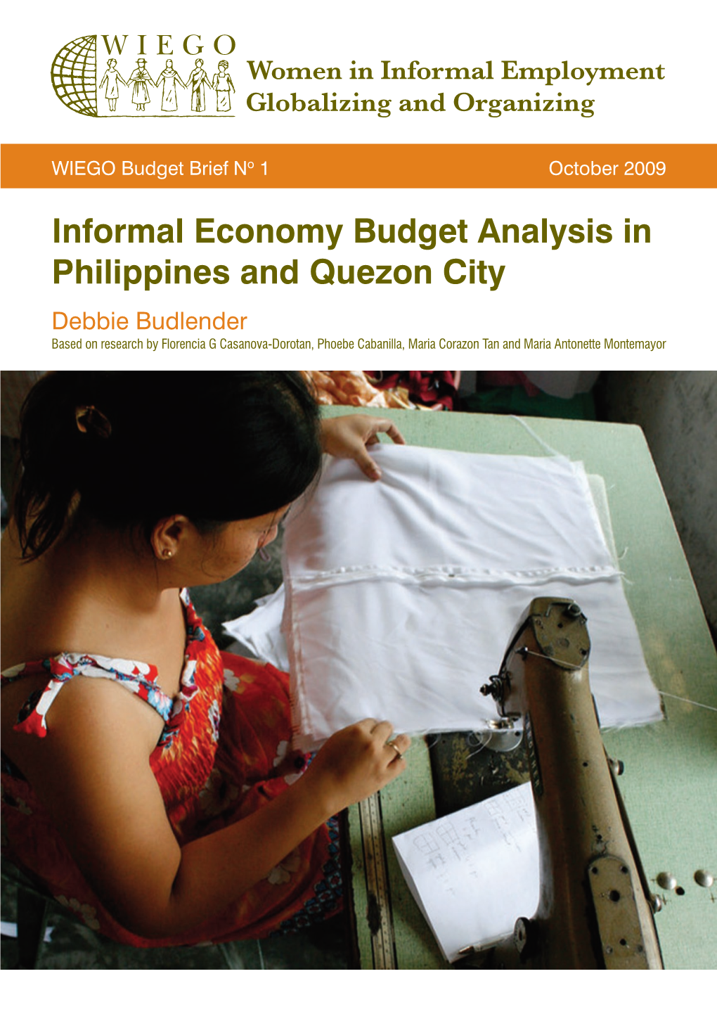 Informal Economy Budget Analysis in Philippines and Quezon City