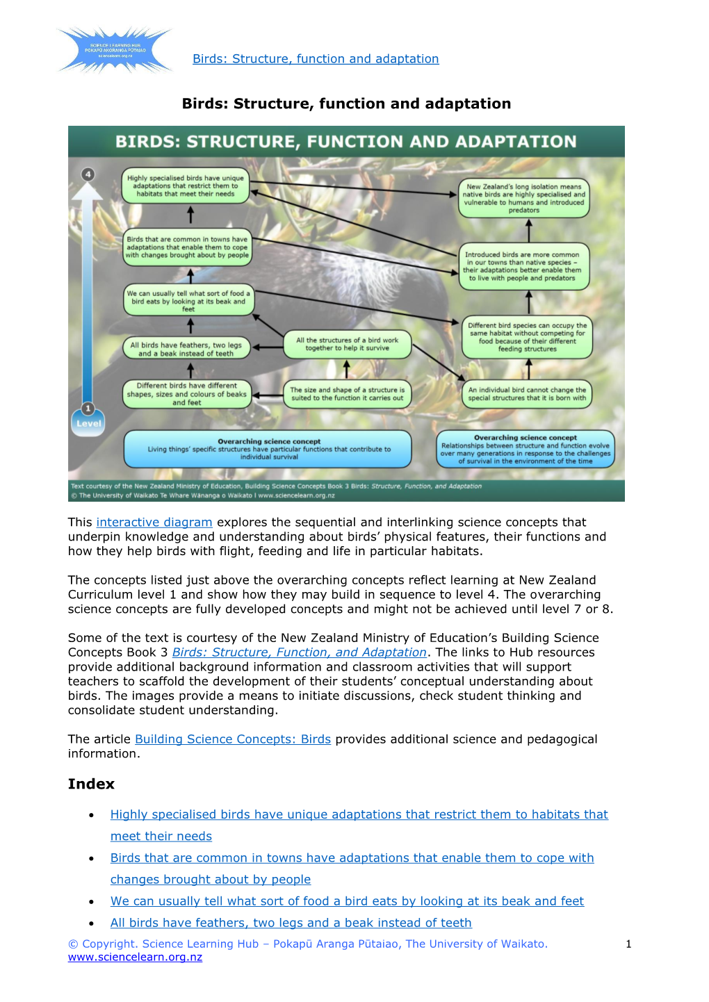 Birds: Structure, Function and Adaptation