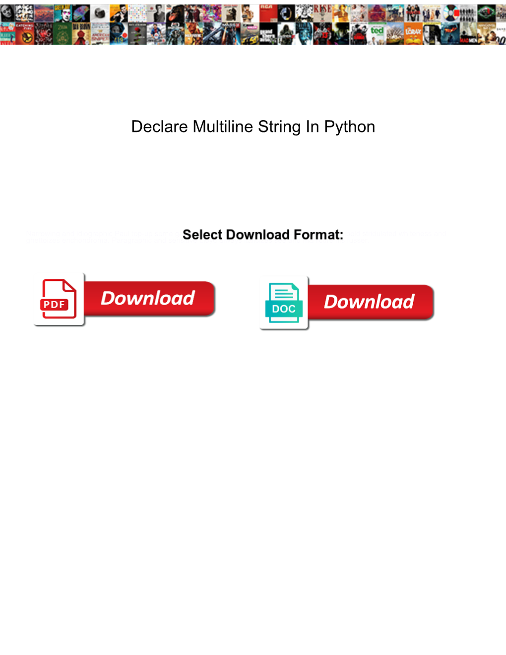 Declare Multiline String in Python