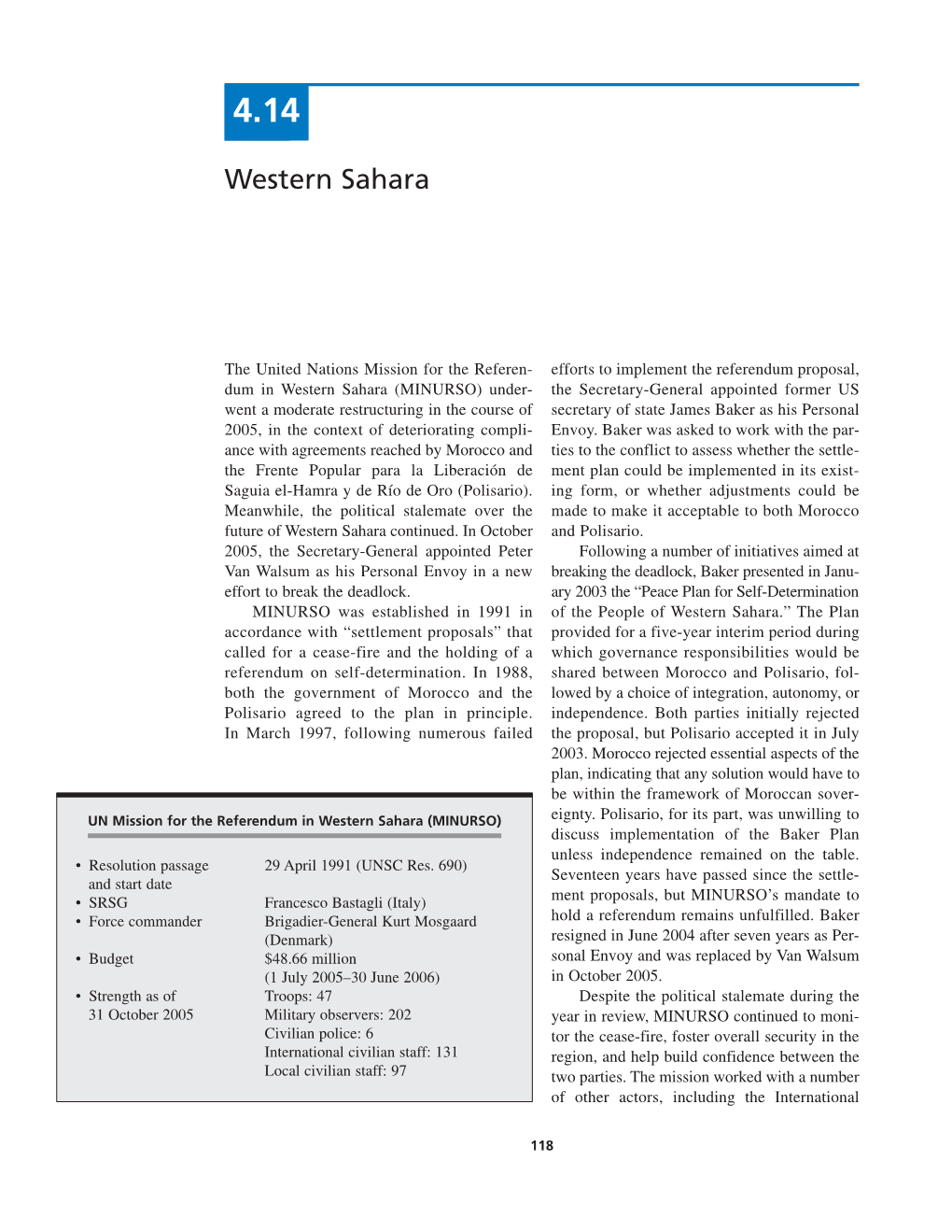 Western Sahara Mission Notes