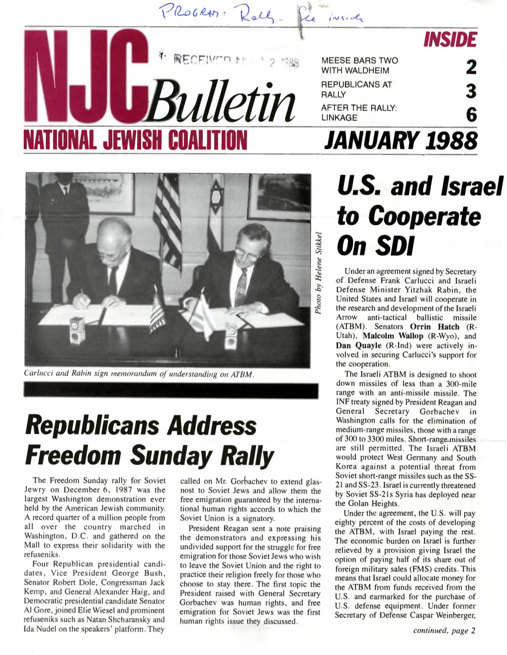 NATIONAL JEWISH COALITION Republicans Address Freedom