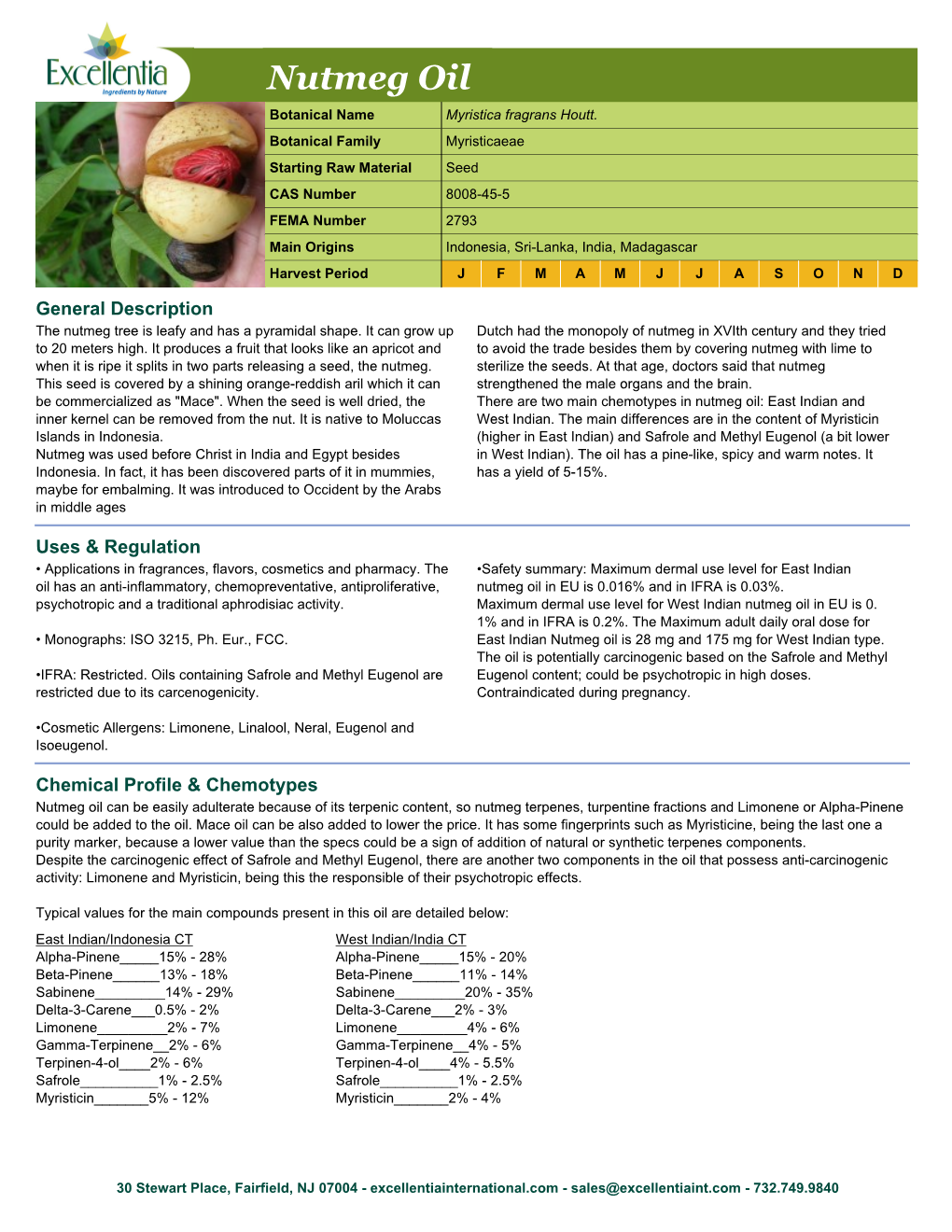 Nutmeg Oil Botanical Name Myristica Fragrans Houtt