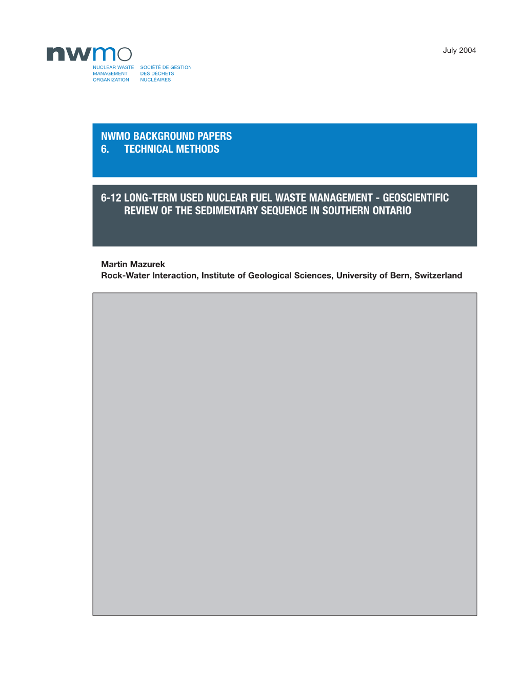 Geoscientific Review of the Sedimentary Sequence in Southern Ontario