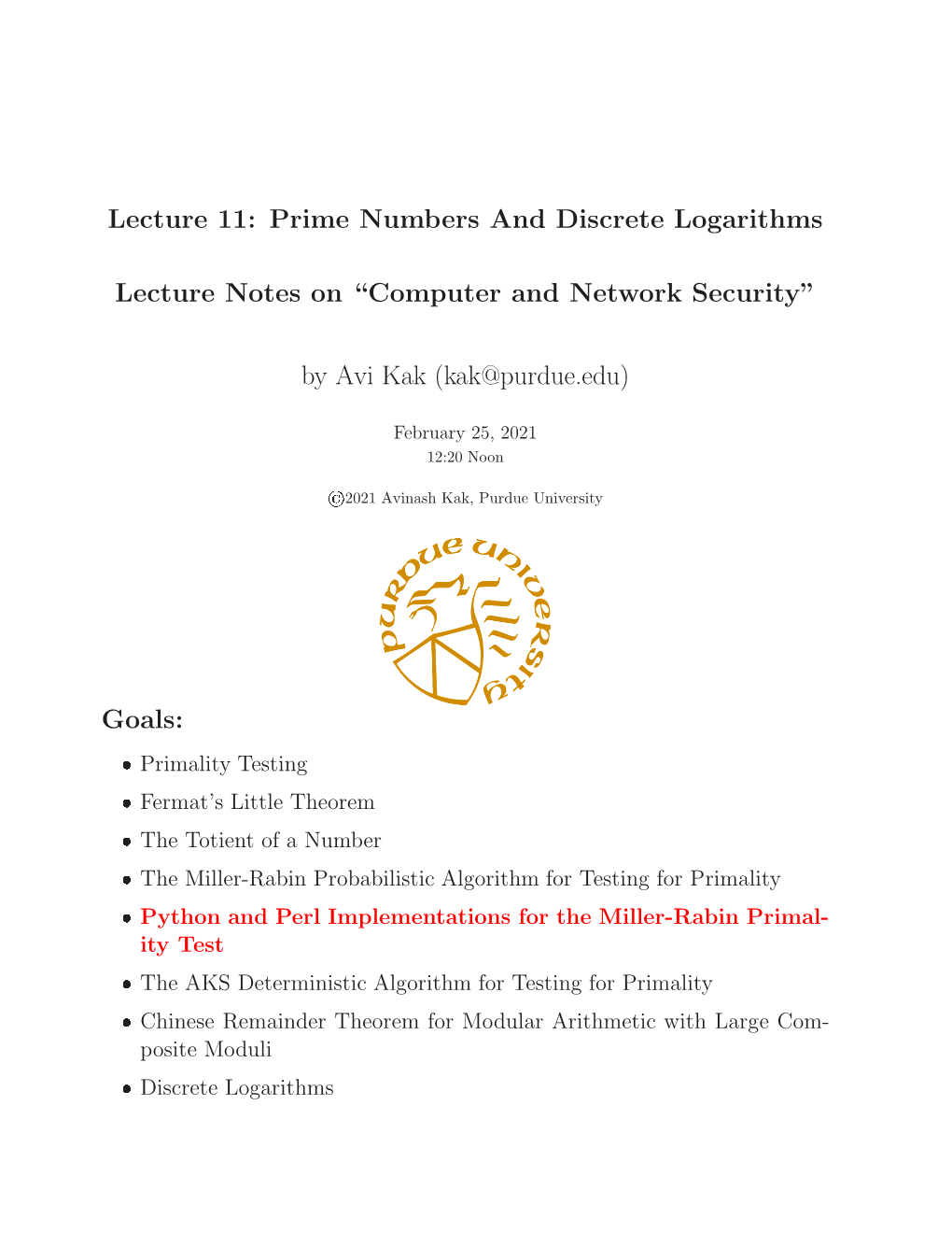 Prime Numbers and Discrete Logarithms