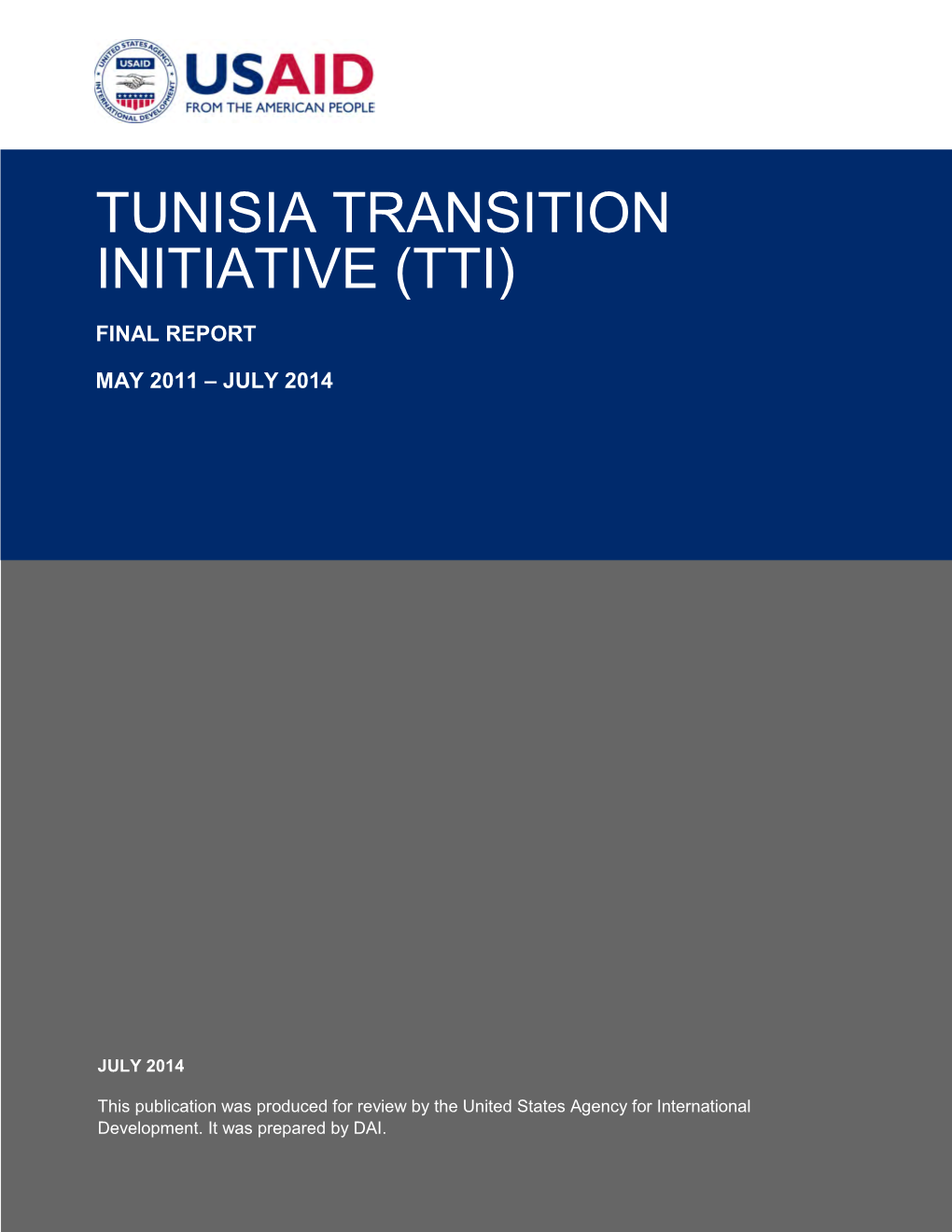 Tunisia Transition Initiative (Tti) Final Report