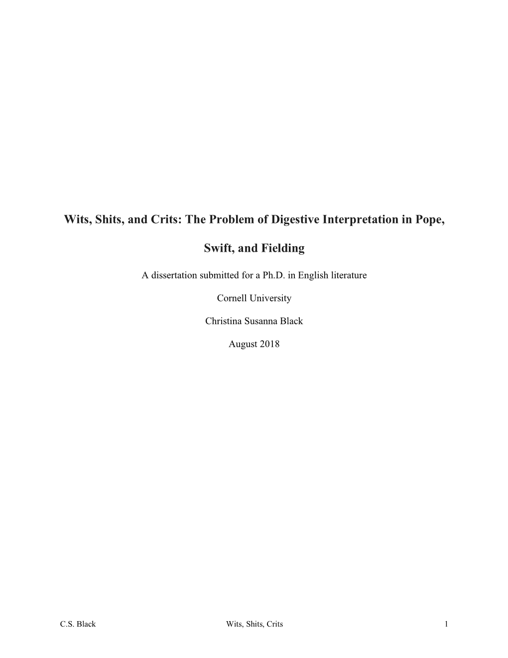 The Problem of Digestive Interpretation in Pope, Swift, And