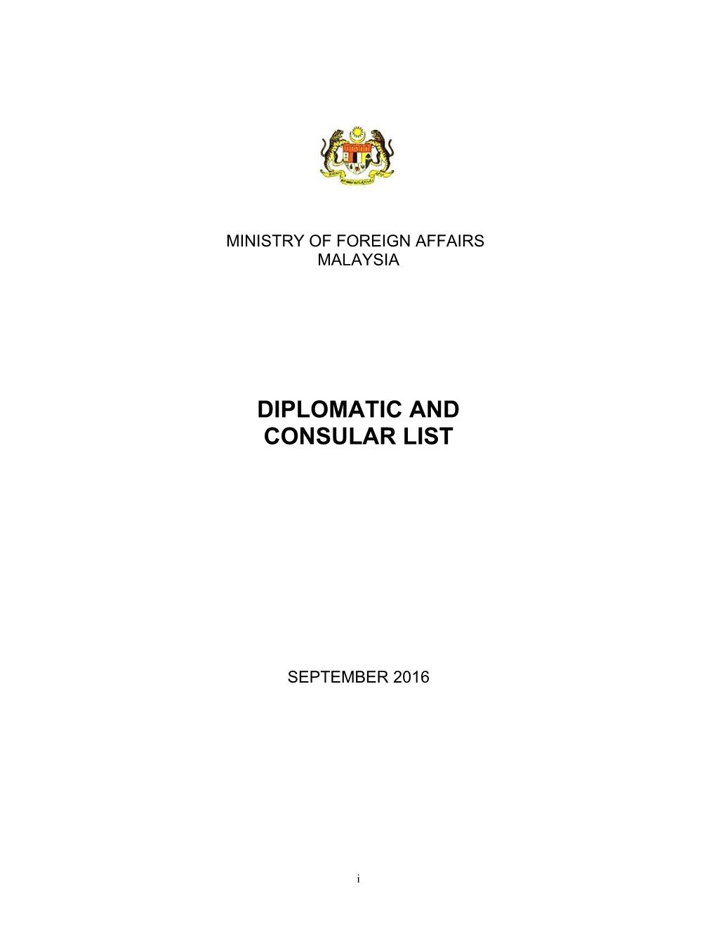 Diplomatic and Consular List