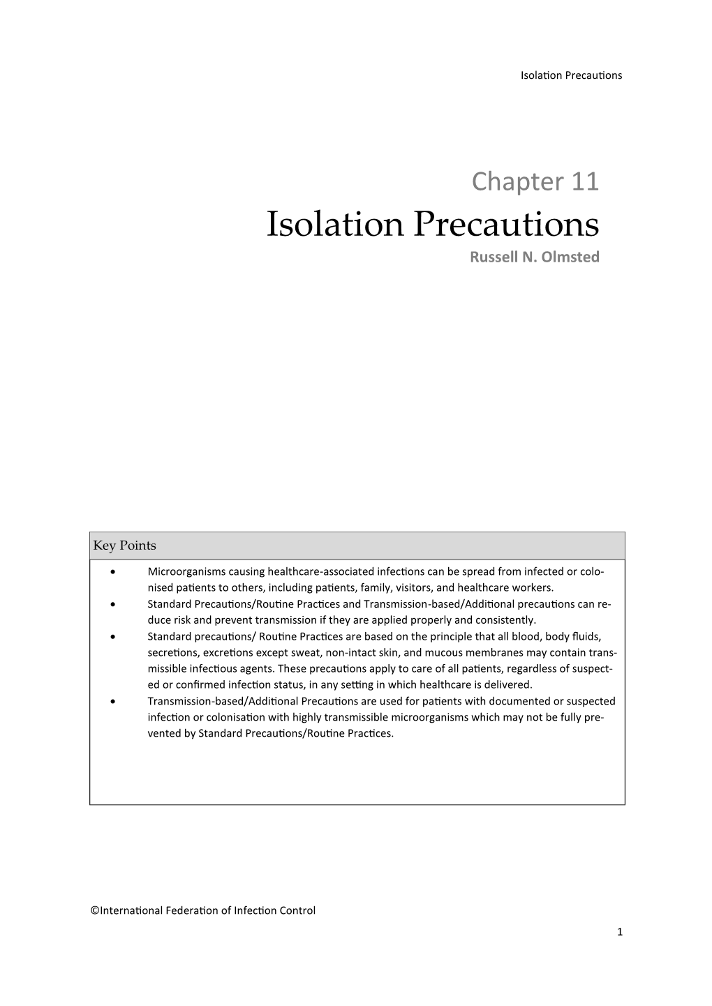 Isolation Precautions