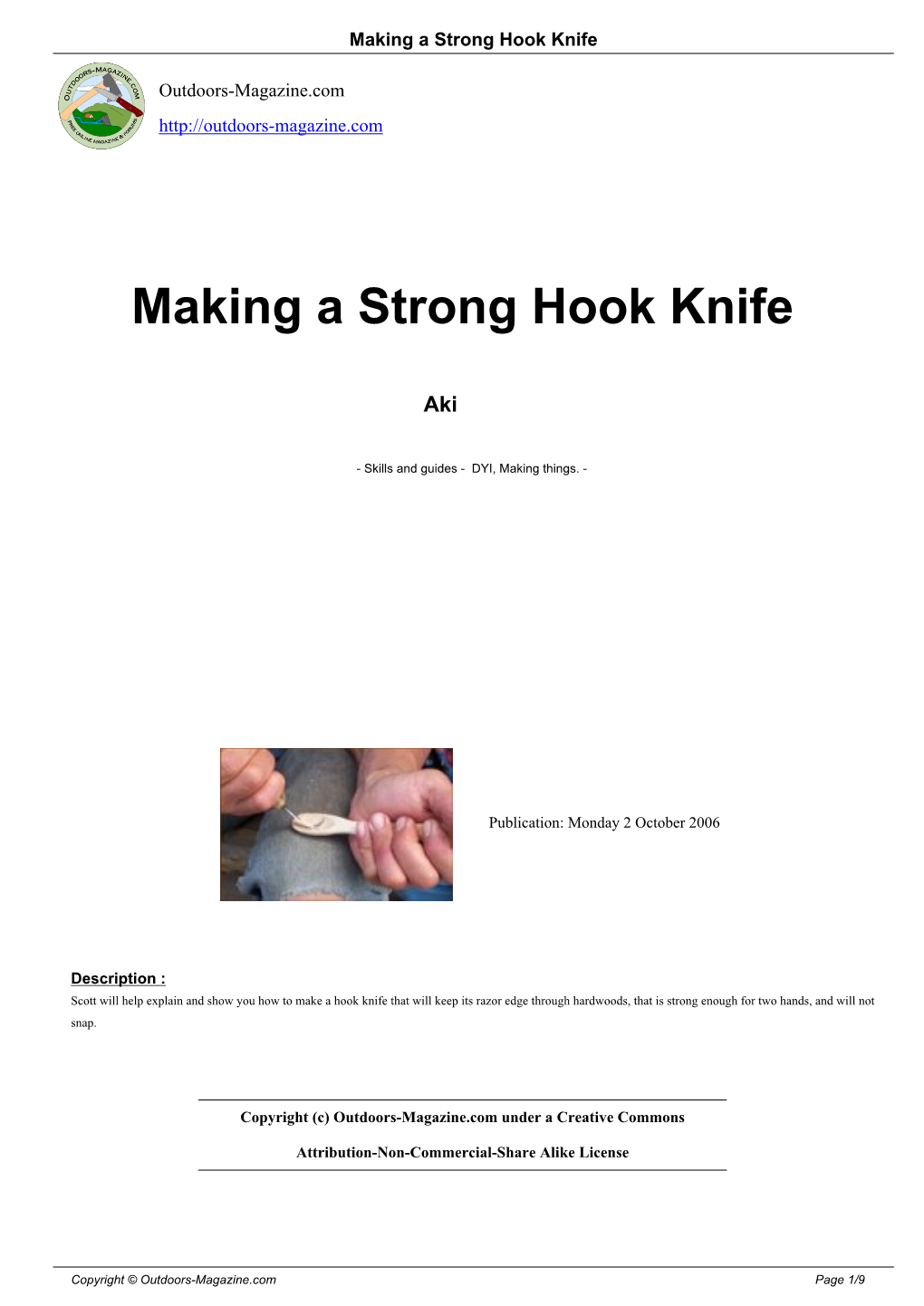 Making a Strong Hook Knife