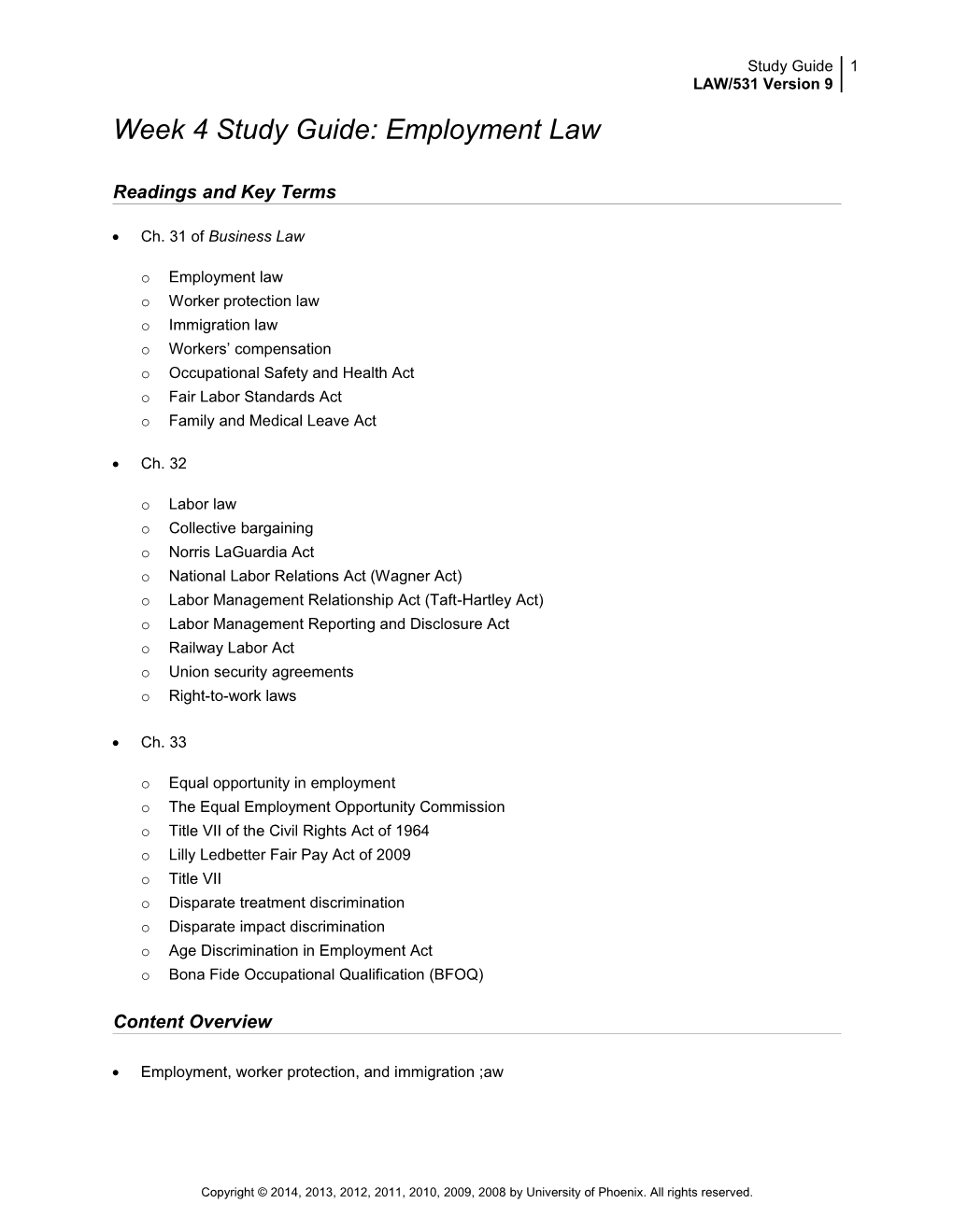 Readings and Key Terms s1